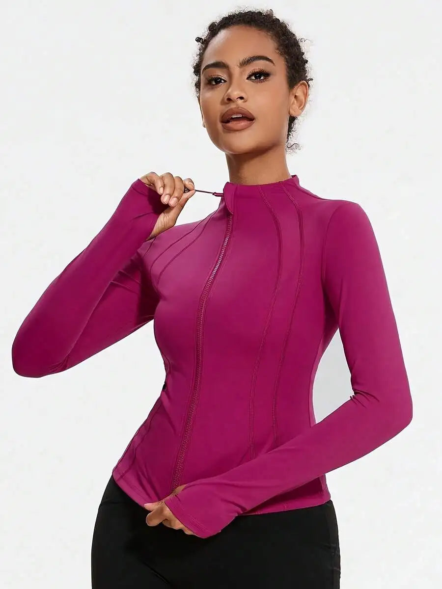 Women's Summer Sun Protection Athletic Jacket With Zip Pockets - Gym & Yoga Friendly