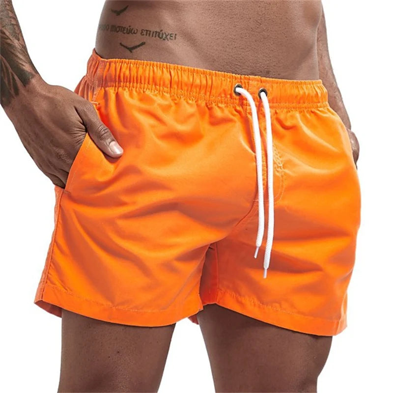 Mens Swim Trunks with Pockets Mesh Liner Summer Casual Beach Board Shorts Quick Dry Swimming Bathing Suit Swimsuit Swimwear
