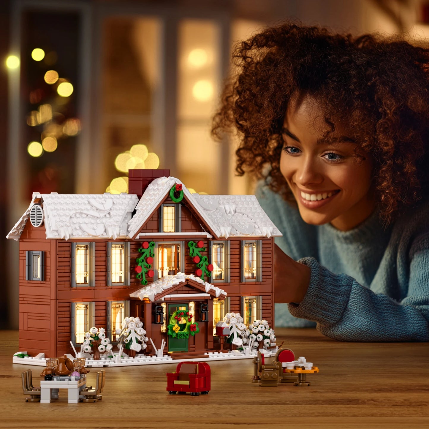 Orchard House Little Women Home Building Block Set Winter Village Bricks Model Toys Christmas Gifts for Family Adults(1445 PCS)