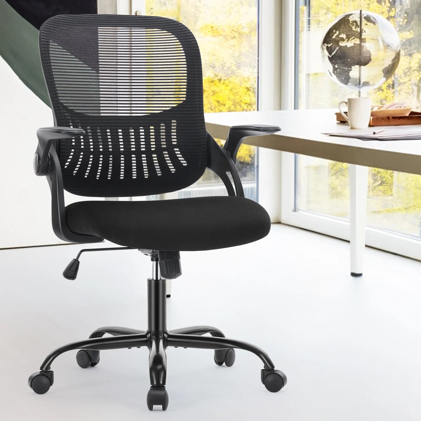 JHK Ergonomic Mid-Back Mesh Backrest Office Desk Chair Computer Lumbar Support Rolling Swivel Gaming Chairs With Wheels For Home