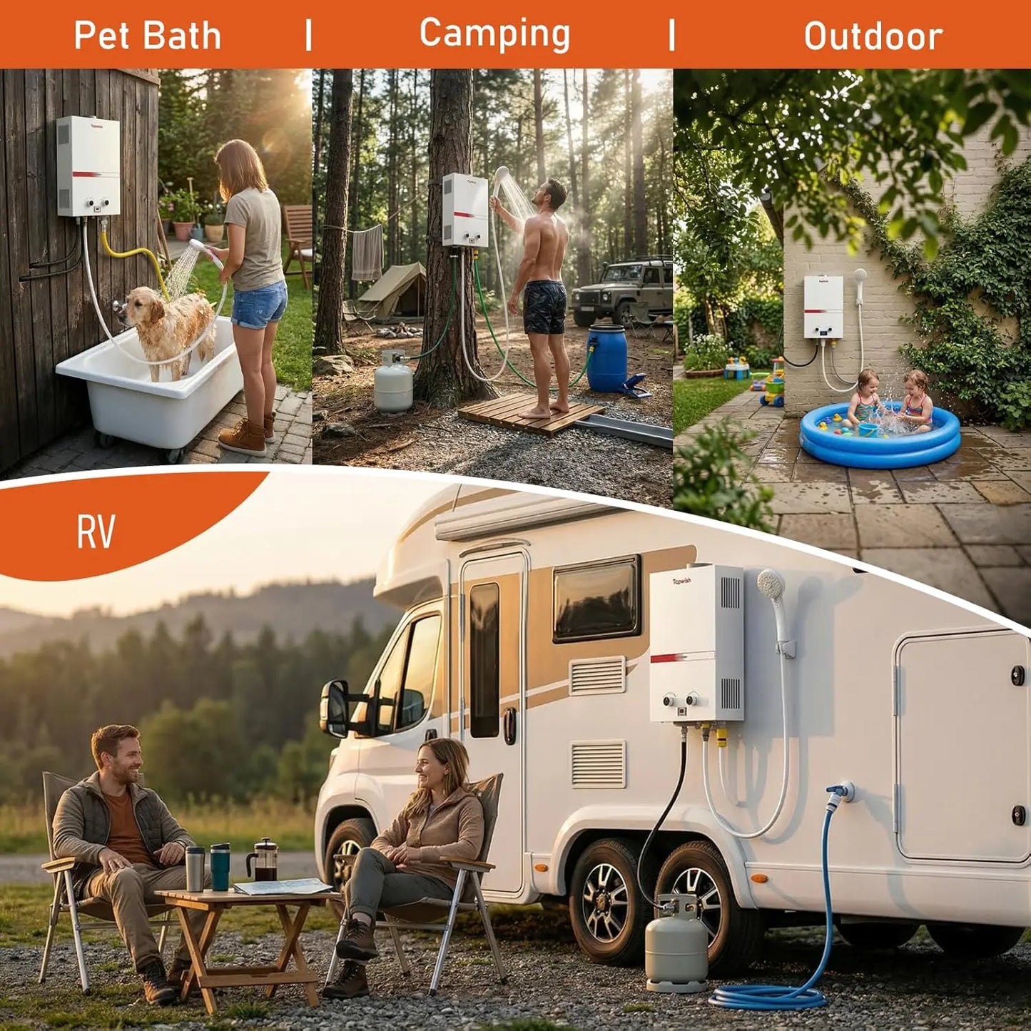 Portable Propane Water Heater Tankless 10L 2 64GPM Instant Gas Hot Water Heater 68 100 BTU with Digital Display Overheating