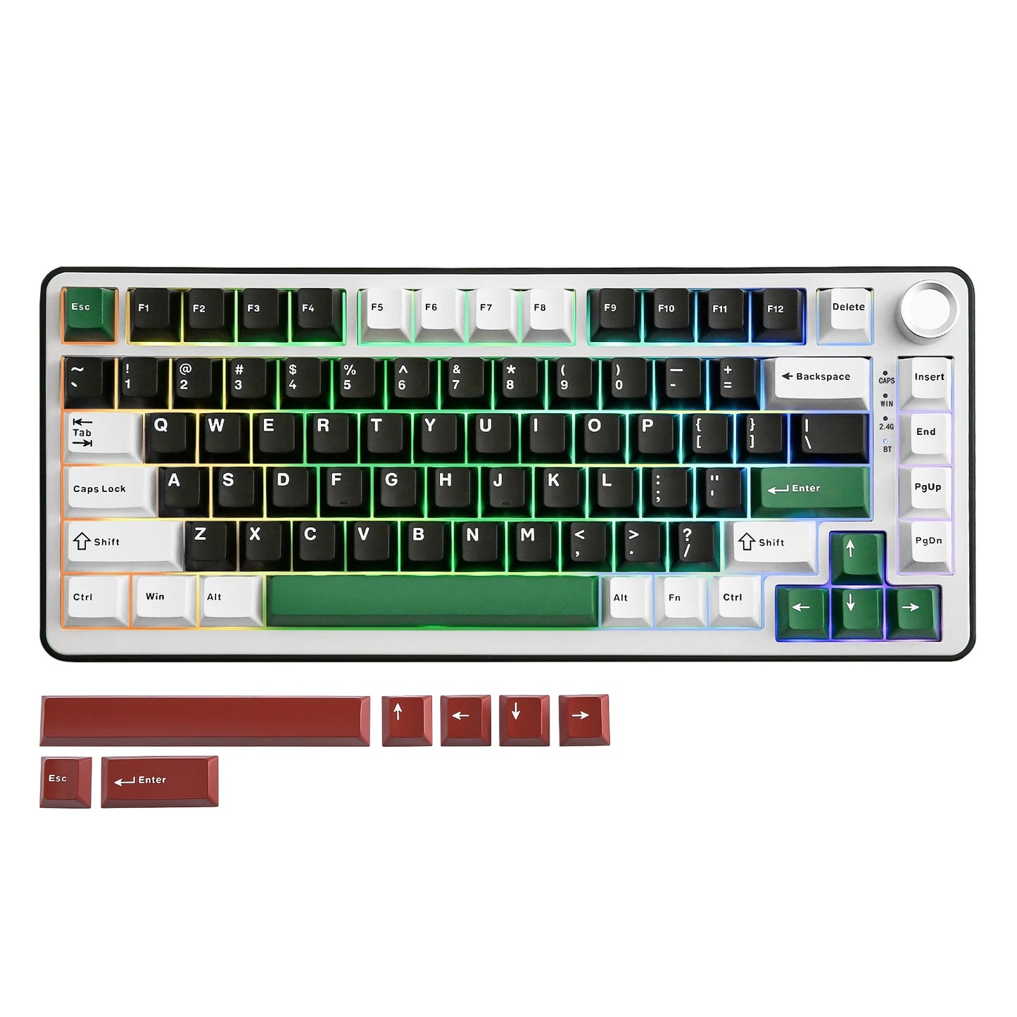 YUNZII B75 PRO 82-Key Wireless Mechanical Gaming Keyboard, Gasket Hot Swap Custom RGB 75% BT/Type-C/2.4G Creamy Knob Keyboard