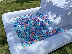 Kids 8x13x8ft Soft Play White Bounce House With Slide Ball Pit Party Customization Inflatable Mini Bouncy Castle With Blower