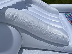 Kids 8x13x8ft Soft Play White Bounce House With Slide Ball Pit Party Customization Inflatable Mini Bouncy Castle With Blower