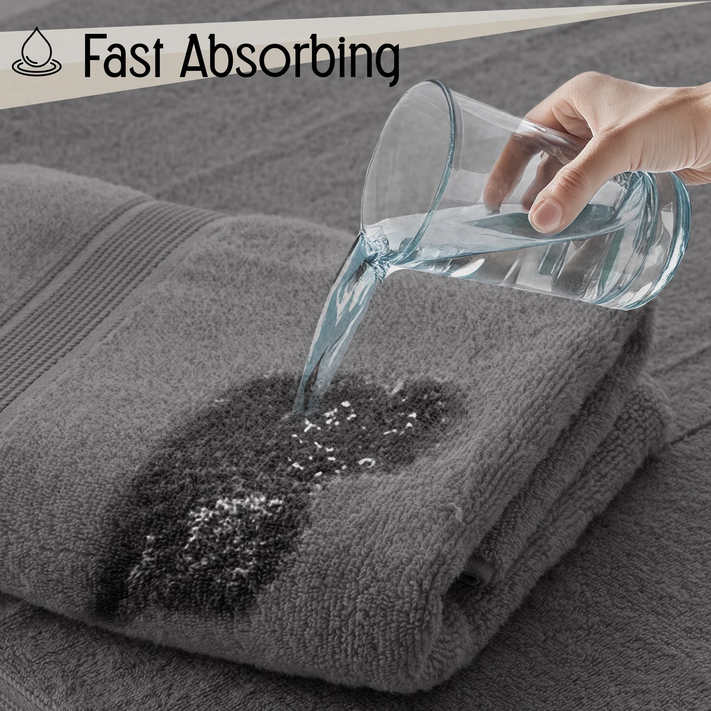 Lux Decor 6-Piece Bath Towel Set – 100% Cotton, 525 GSM, Ultra-Soft & Absorbent