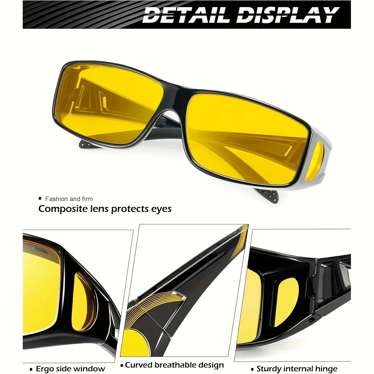 4pcs Set Of PALESHY Night Vision Goggles, Outdoor Sports Goggles, Fashionable Night Driving Glasses, Polarizing Glasses, Anti Gl