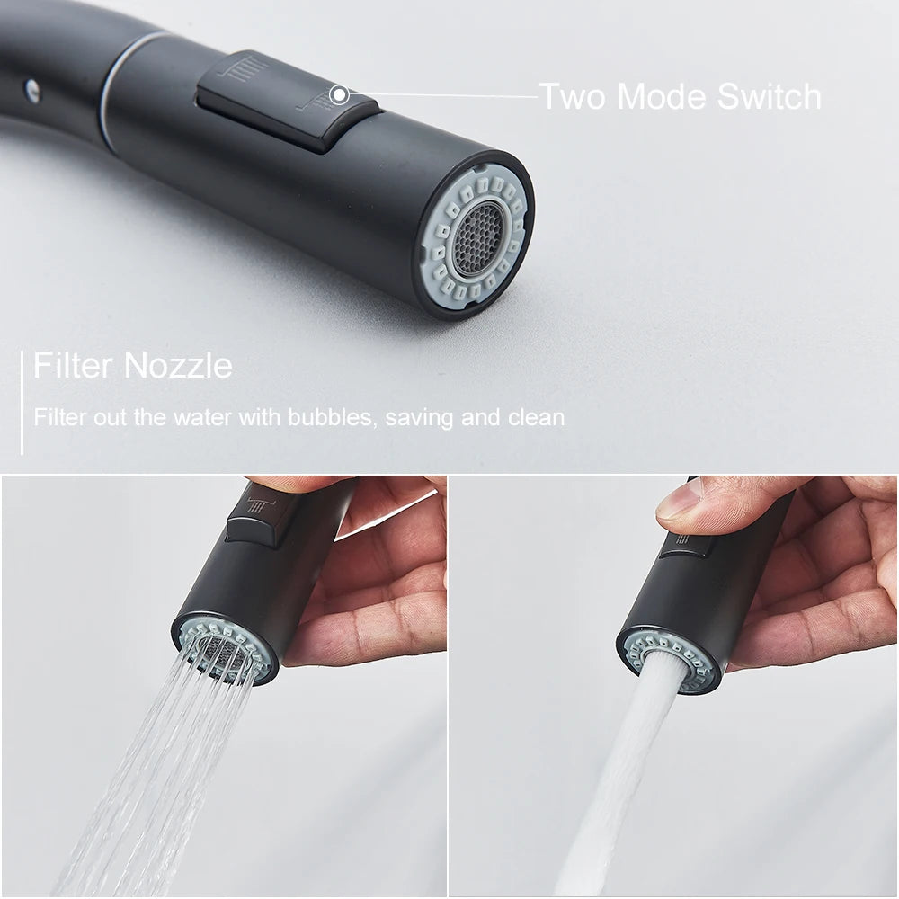 Black Pull Out Sensor Kitchen Faucet Touch Control Faucet 2 Function Mixer For Sink Tap Sprayer Single Handle Mixer Tap