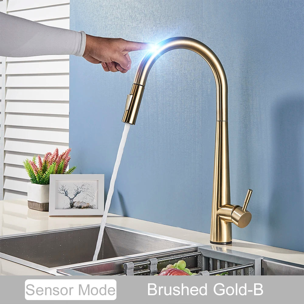MYQualife Pull-Out Sensor Kitchen Faucet With Touch Control