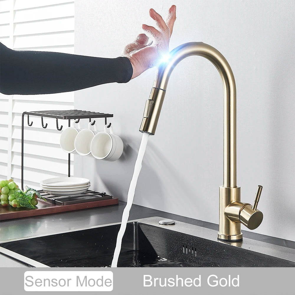 MYQualife Pull-Out Sensor Kitchen Faucet With Touch Control