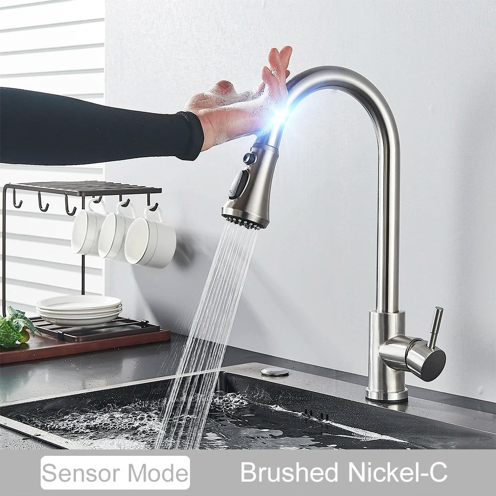 MYQualife Pull-Out Sensor Kitchen Faucet With Touch Control