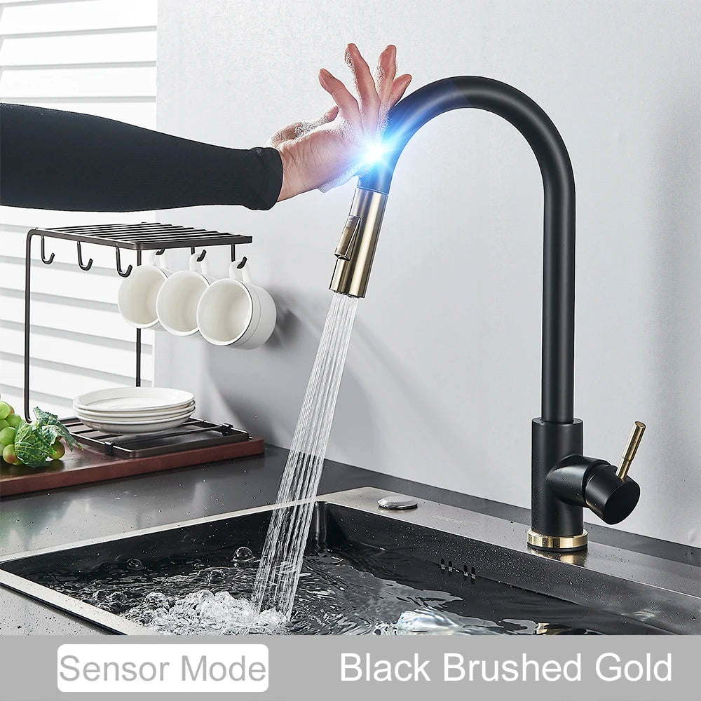 MYQualife Pull-Out Sensor Kitchen Faucet With Touch Control