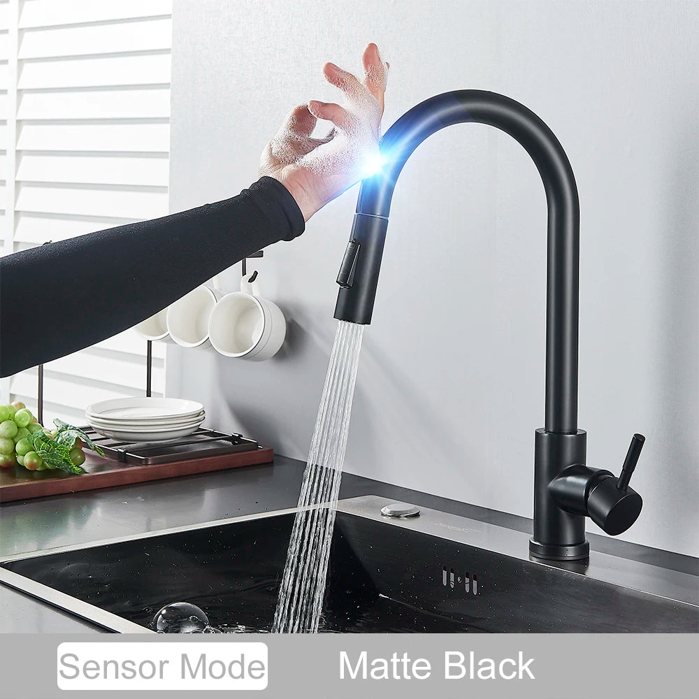 MYQualife Pull-Out Sensor Kitchen Faucet With Touch Control