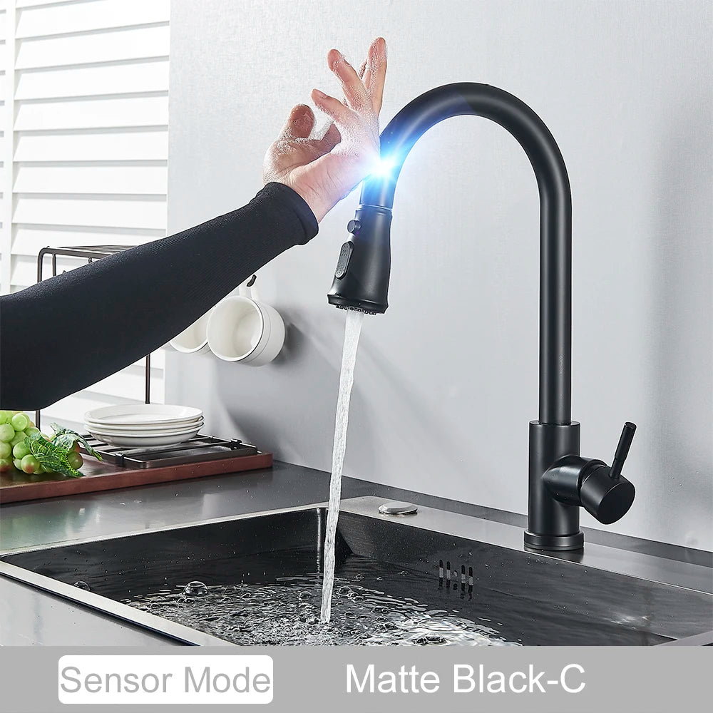 MYQualife Pull-Out Sensor Kitchen Faucet With Touch Control