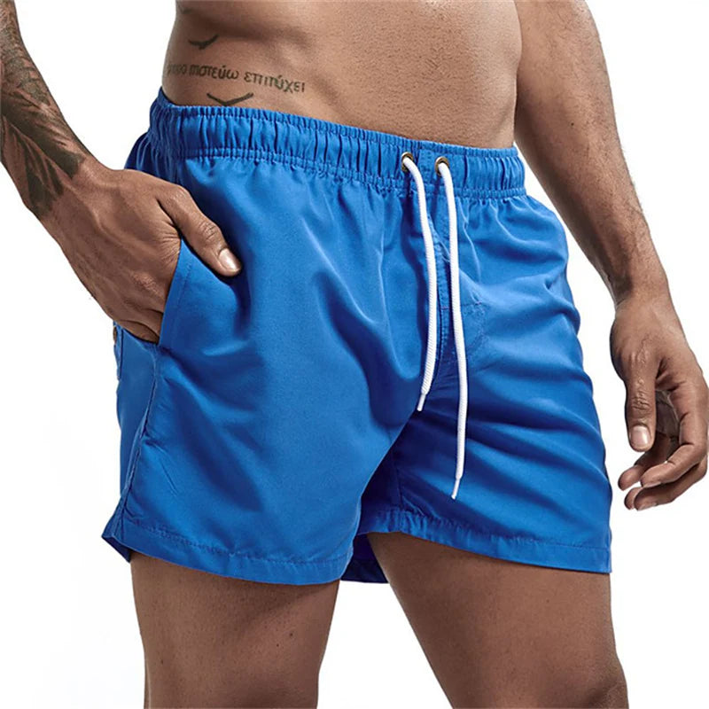 Mens Swim Trunks with Pockets Mesh Liner Summer Casual Beach Board Shorts Quick Dry Swimming Bathing Suit Swimsuit Swimwear