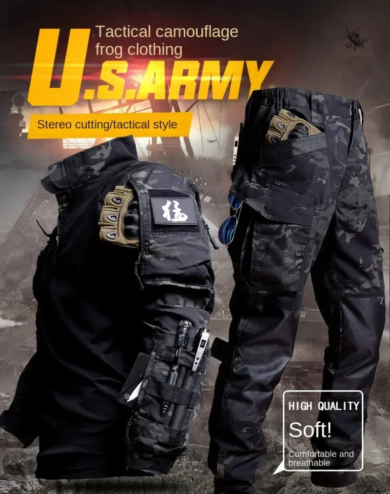 Tactical Suit Men Airsoft Hunting Clothes Paintball Military Uniform Assault Hiking Shirts Special Forces Sets Outdoor Pants