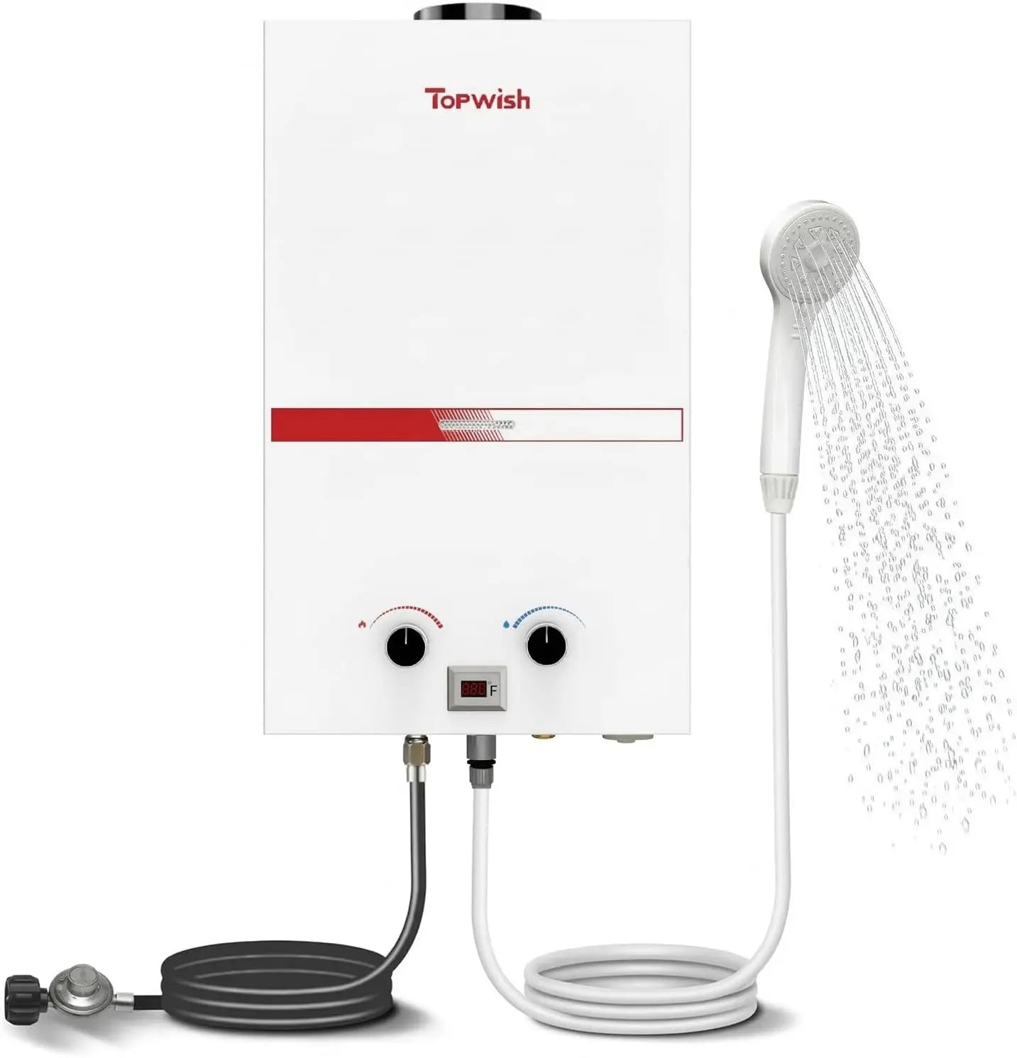 Portable Propane Water Heater Tankless 10L 2 64GPM Instant Gas Hot Water Heater 68 100 BTU with Digital Display Overheating
