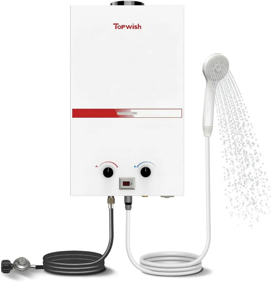 Portable Propane Water Heater Tankless 10L 2 64GPM Instant Gas Hot Water Heater 68 100 BTU with Digital Display Overheating