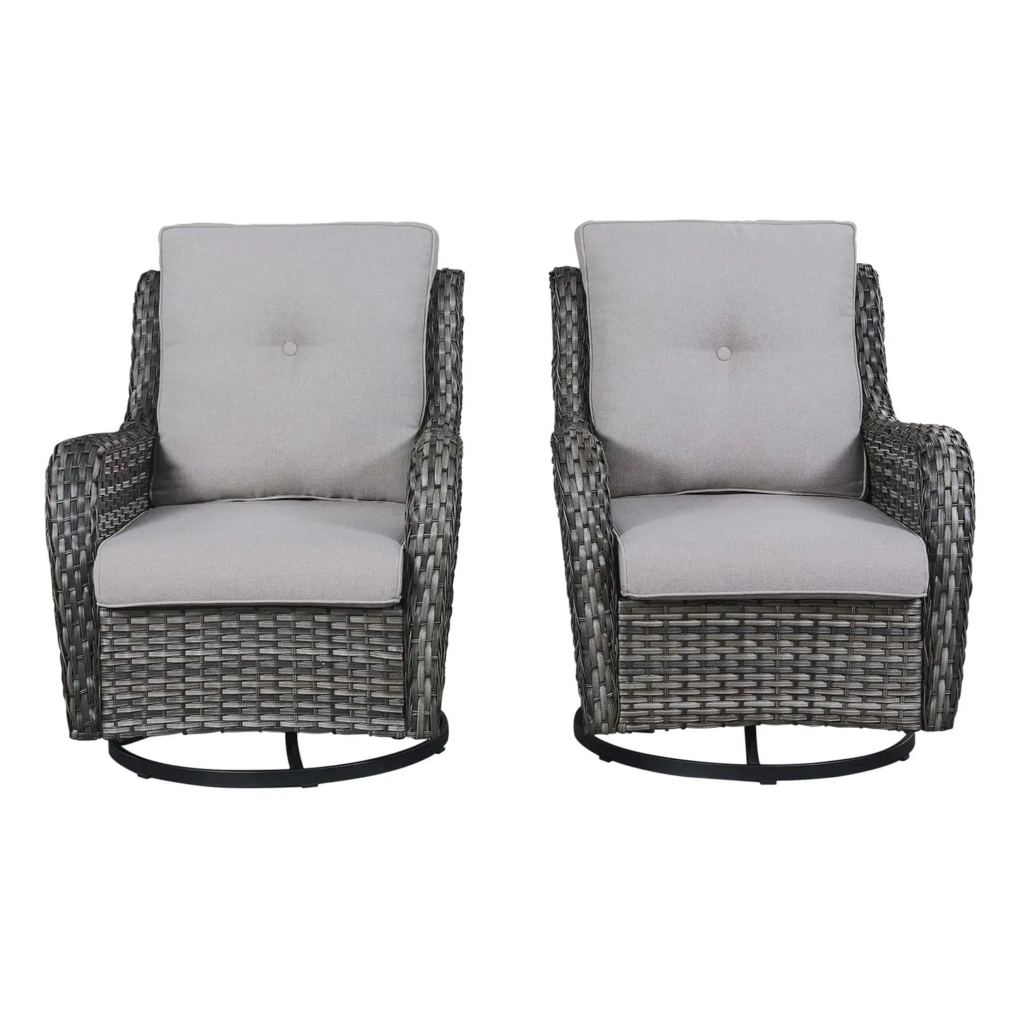 Wicker Rocking Chair Swivel Chairs - 2 Piece Rocker Patio Chairs Set Rattan Rocking Chair for Outdoor Porch Deck, Customized