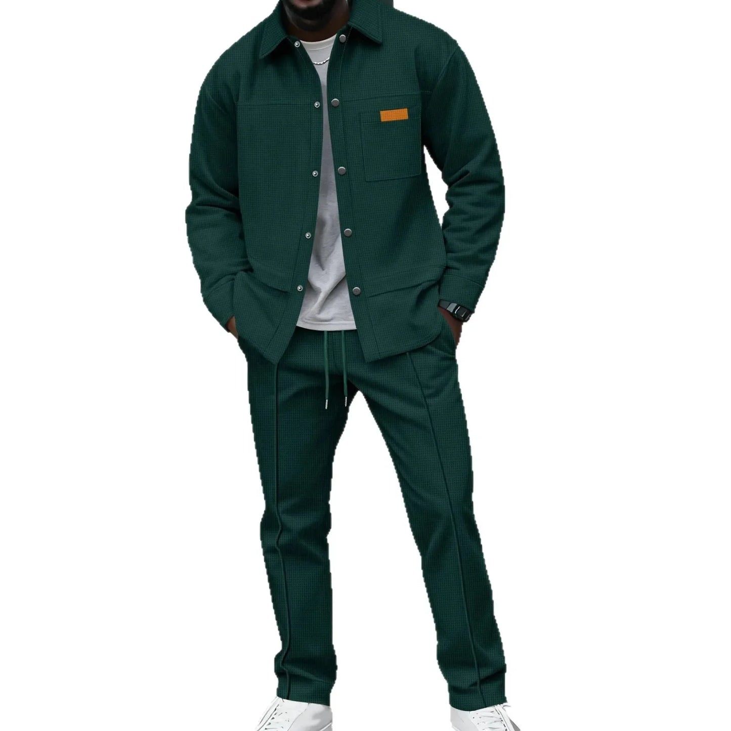 NONECN Flight Jacket Men's Casual Autumn Winter Two-Piece Set