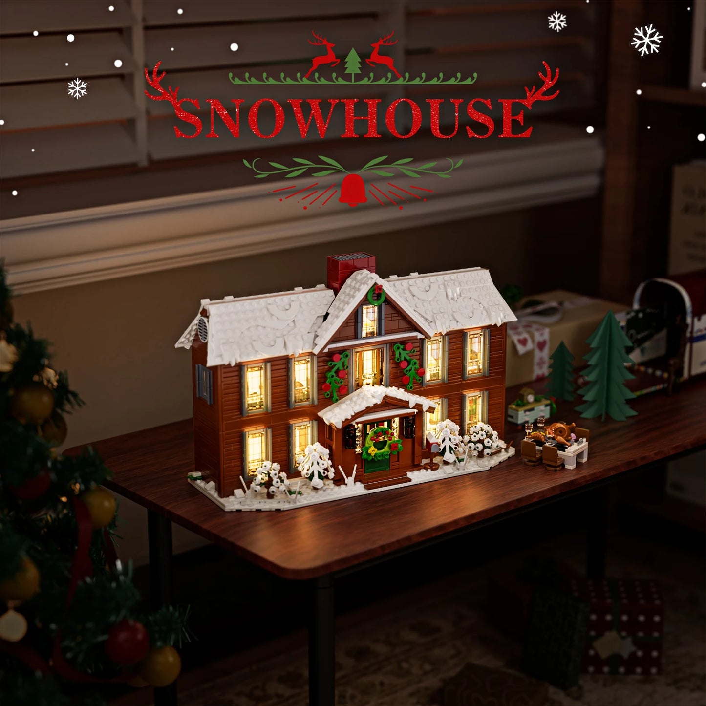 Orchard House Little Women Home Building Block Set Winter Village Bricks Model Toys Christmas Gifts for Family Adults(1445 PCS)