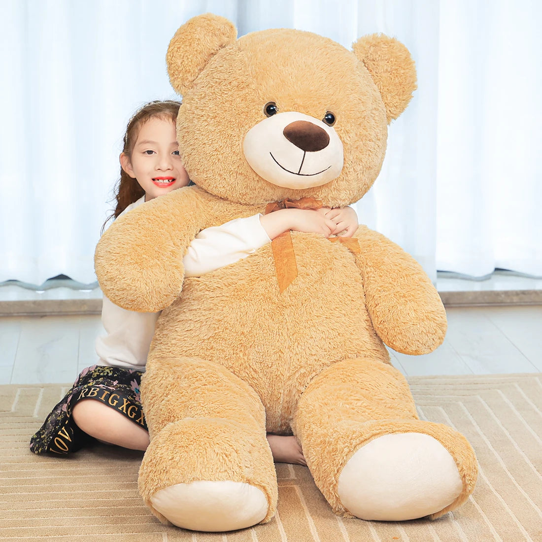 SNOWOLF Giant Teddy Bear Stuffed Animal 51in Cute Brown/Beige Valentine's Bear for Girlfriend Boyfriend Mom Birthday