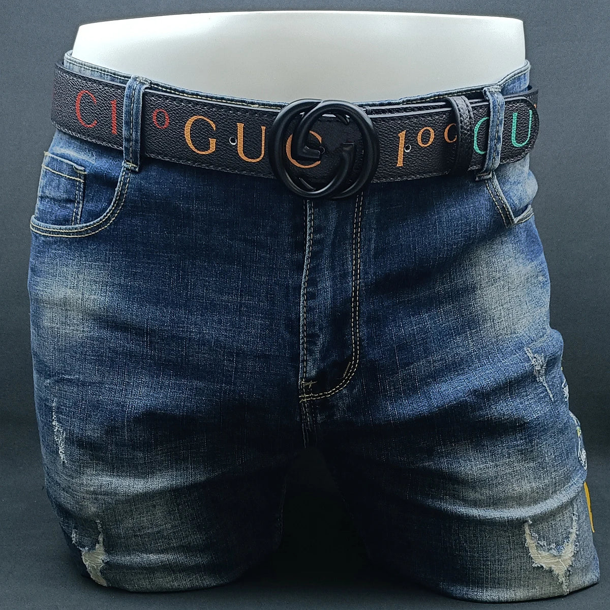 Italian High-end Genuine Leather Men's Belt, Classic Printed Business Belt, Personalized Double G Belt, Multi-functional