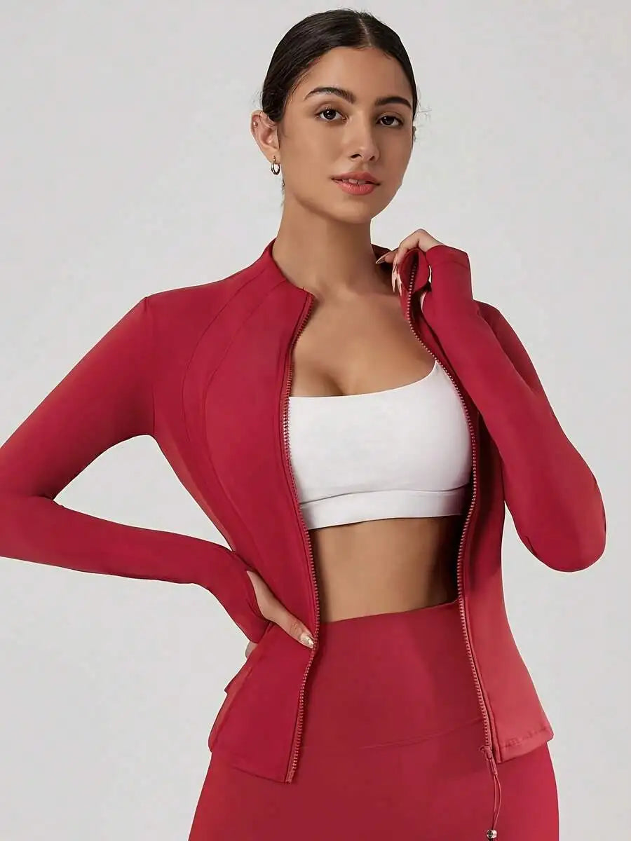 Women's Summer Sun Protection Athletic Jacket With Zip Pockets - Gym & Yoga Friendly