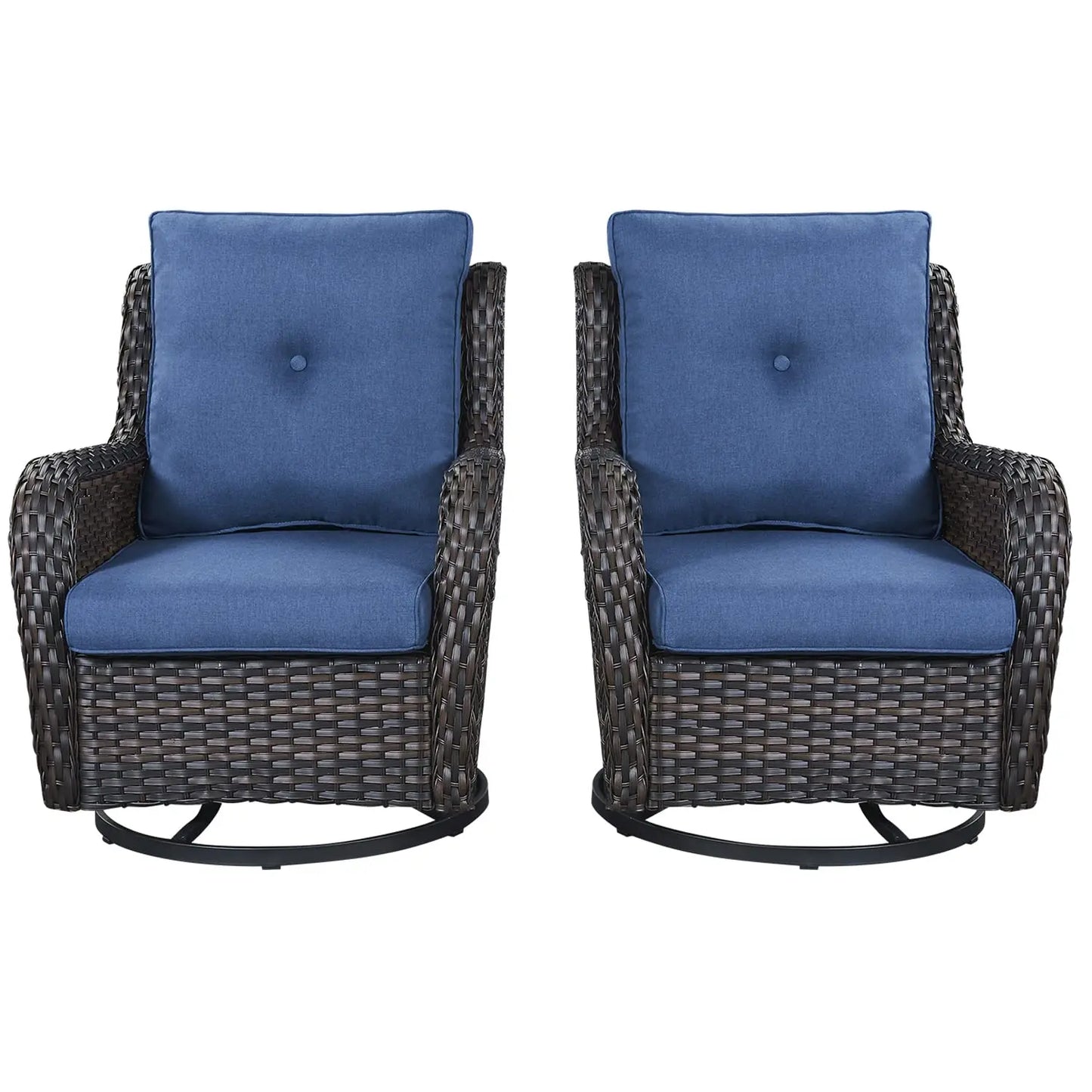 Wicker Rocking Chair Swivel Chairs - 2 Piece Rocker Patio Chairs Set Rattan Rocking Chair for Outdoor Porch Deck, Customized