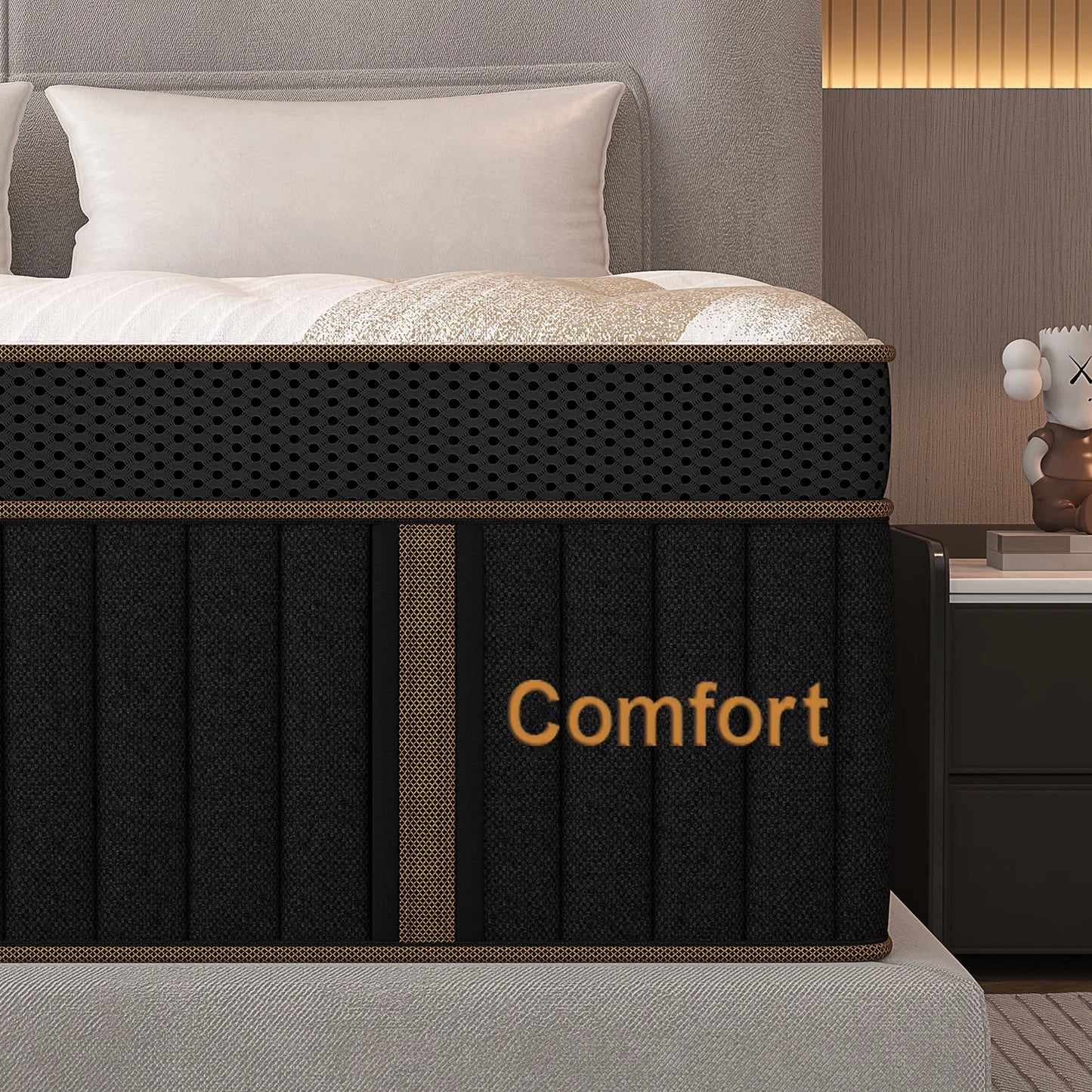 12"14" Gel Memory Foam Hybrid Pocket Spring Mattress Twin Full Queen King Bed Mattress In A Box, Medium Firm Motion Isolation