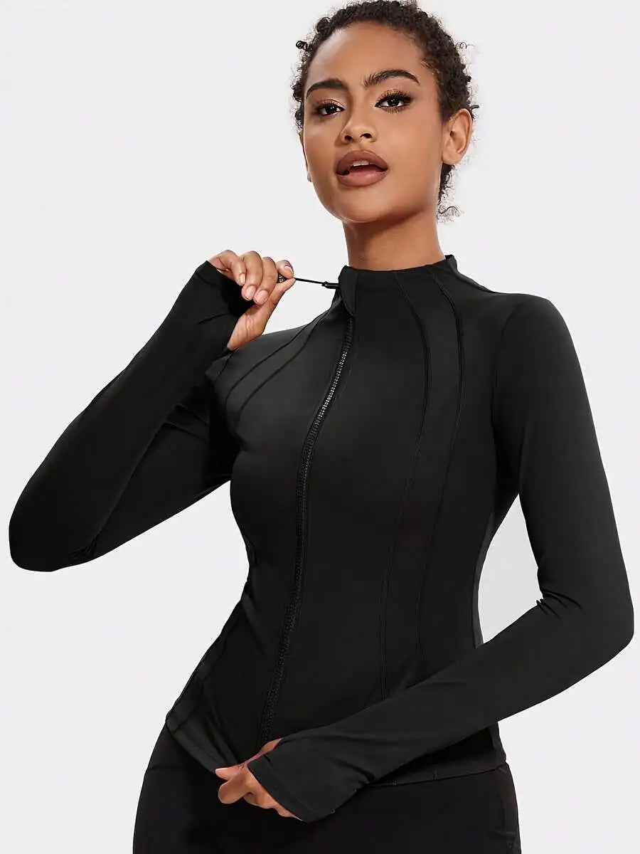 Women's Summer Sun Protection Athletic Jacket With Zip Pockets - Gym & Yoga Friendly