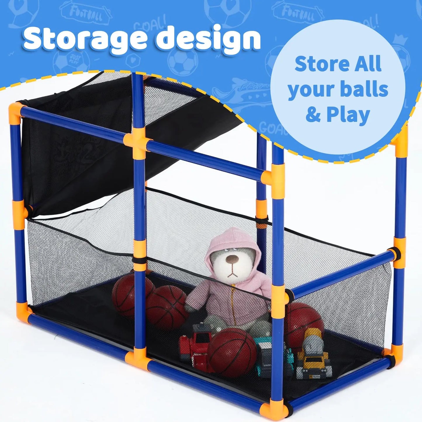 Kids Basketball Arcade Game Set With Ball Return Ramp, Adjustable Indoor Outdoor Hoop Toy With 4 Balls For Boys Girls Age 3-6