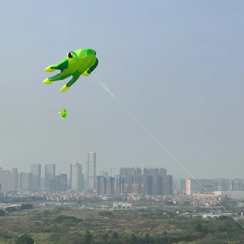Large 3D frog soft kite, adult outdoor lawn activity game kite, easy to fly on seaside beach, large soft kite