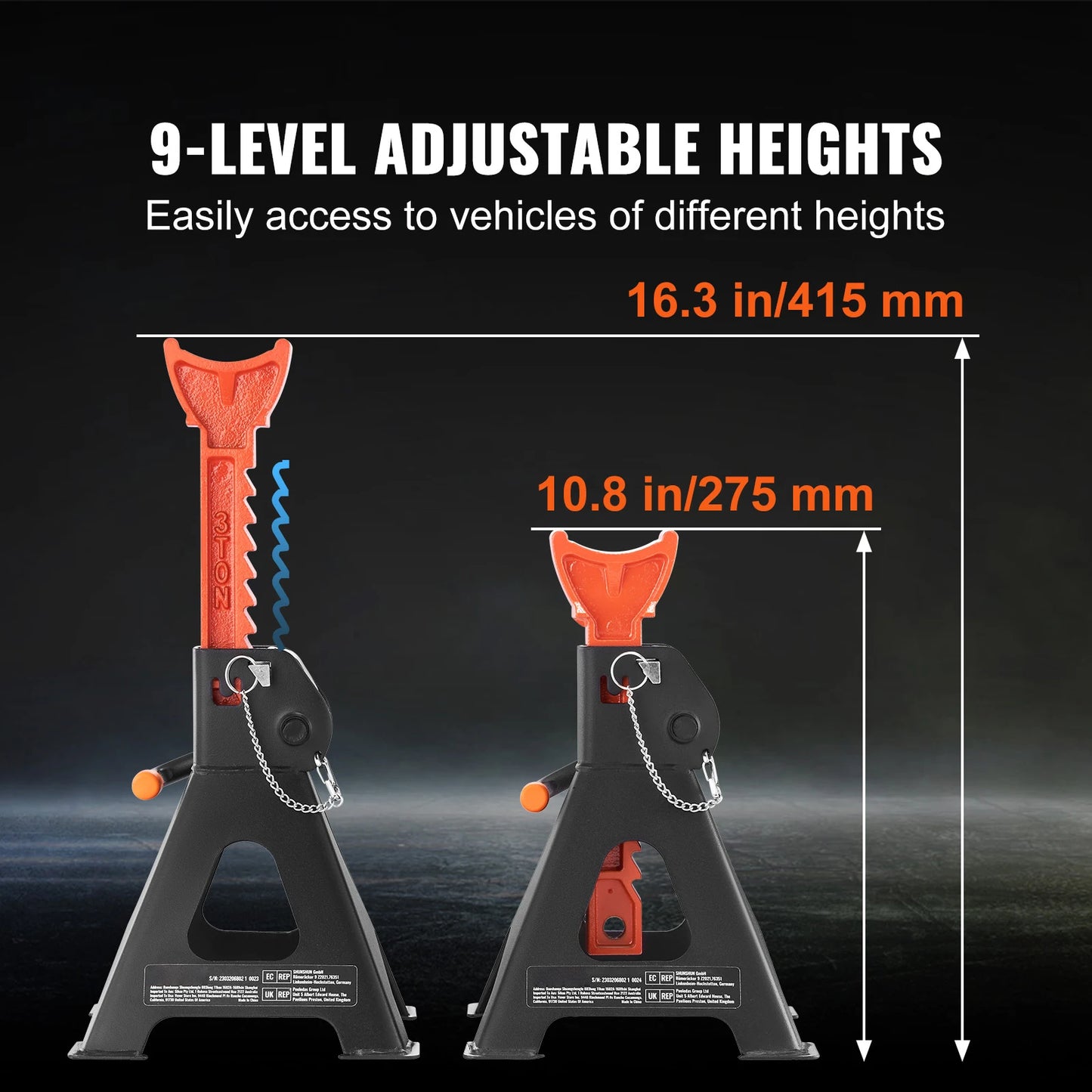 SucceBuy Jack Stands 3/6 Ton (6000/12000 lbs) Capacity Car Jack Stands Double Locking Adjustable Height for lifting SUV Pickup