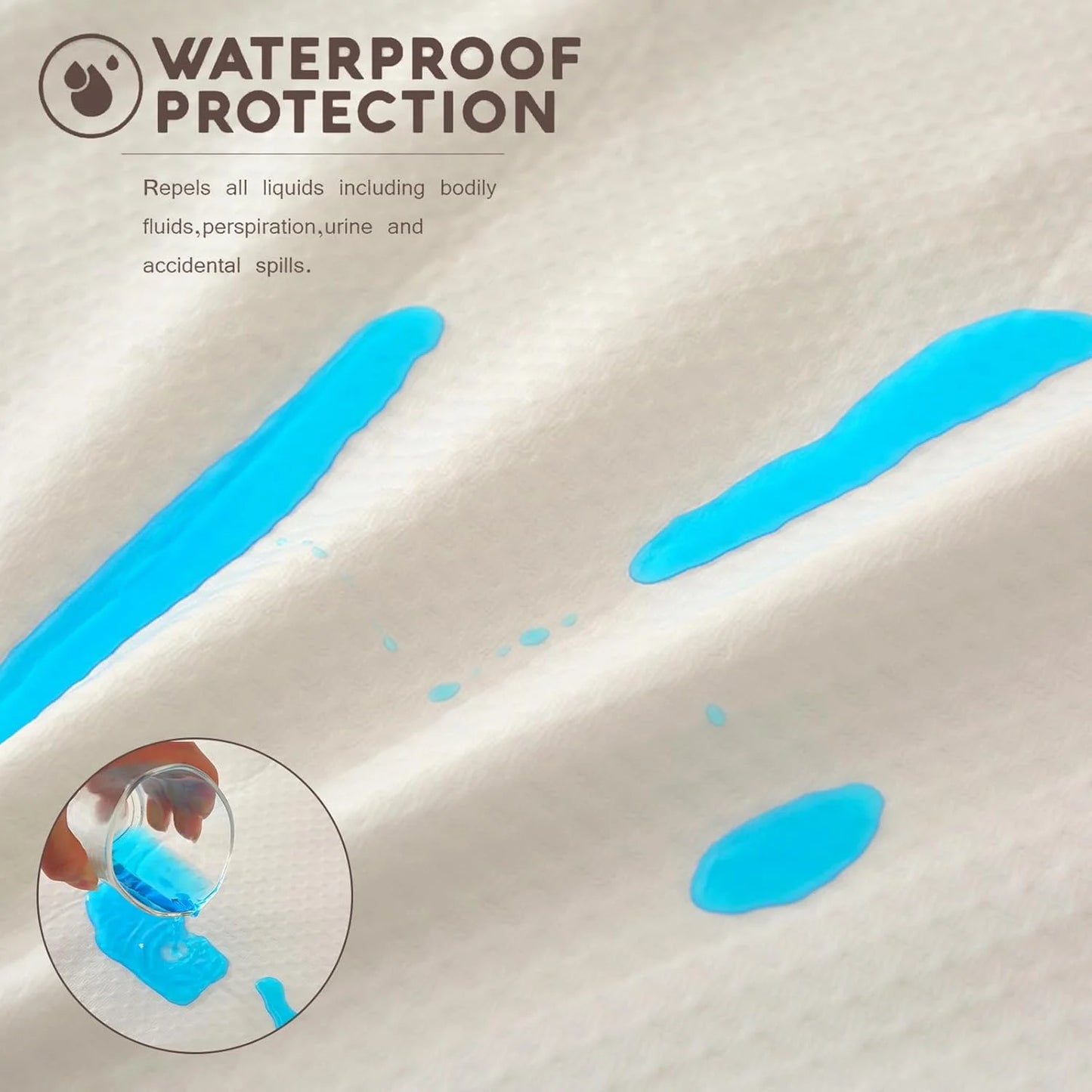Home Luxury 3 Pieces Sets Bamboo Fiber Waterproof Twin Full Queen King Bed Sheets Bedding Mattress Topper Protector Set