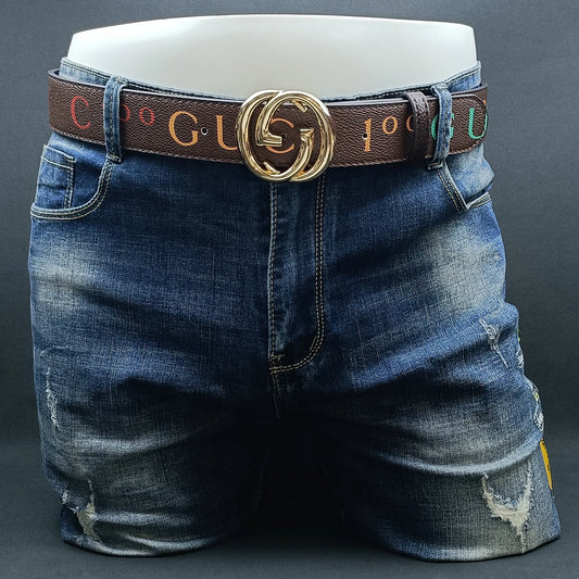 Italian High-end Genuine Leather Men's Belt, Classic Printed Business Belt, Personalized Double G Belt, Multi-functional