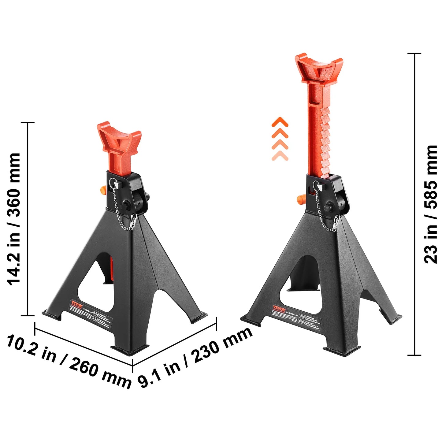 SucceBuy Jack Stands 3/6 Ton (6000/12000 lbs) Capacity Car Jack Stands Double Locking Adjustable Height for lifting SUV Pickup