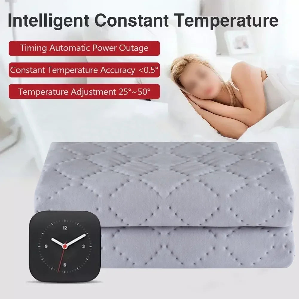12V Car Electric Heating Blanket Plush 180x70cm Thicker Heated Mattress Auto Sleeper Warm Heater Adjustable Temperature Pad