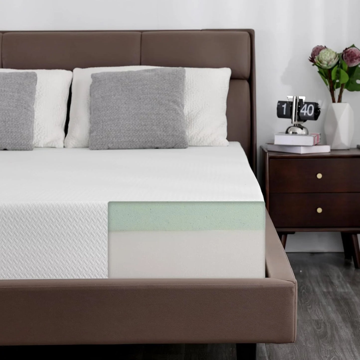 Hcore Extra Firm Memory Foam Mattress 8/10inch Queen Size Mattress with Tencel Cover Firm Mattress for Back Pain