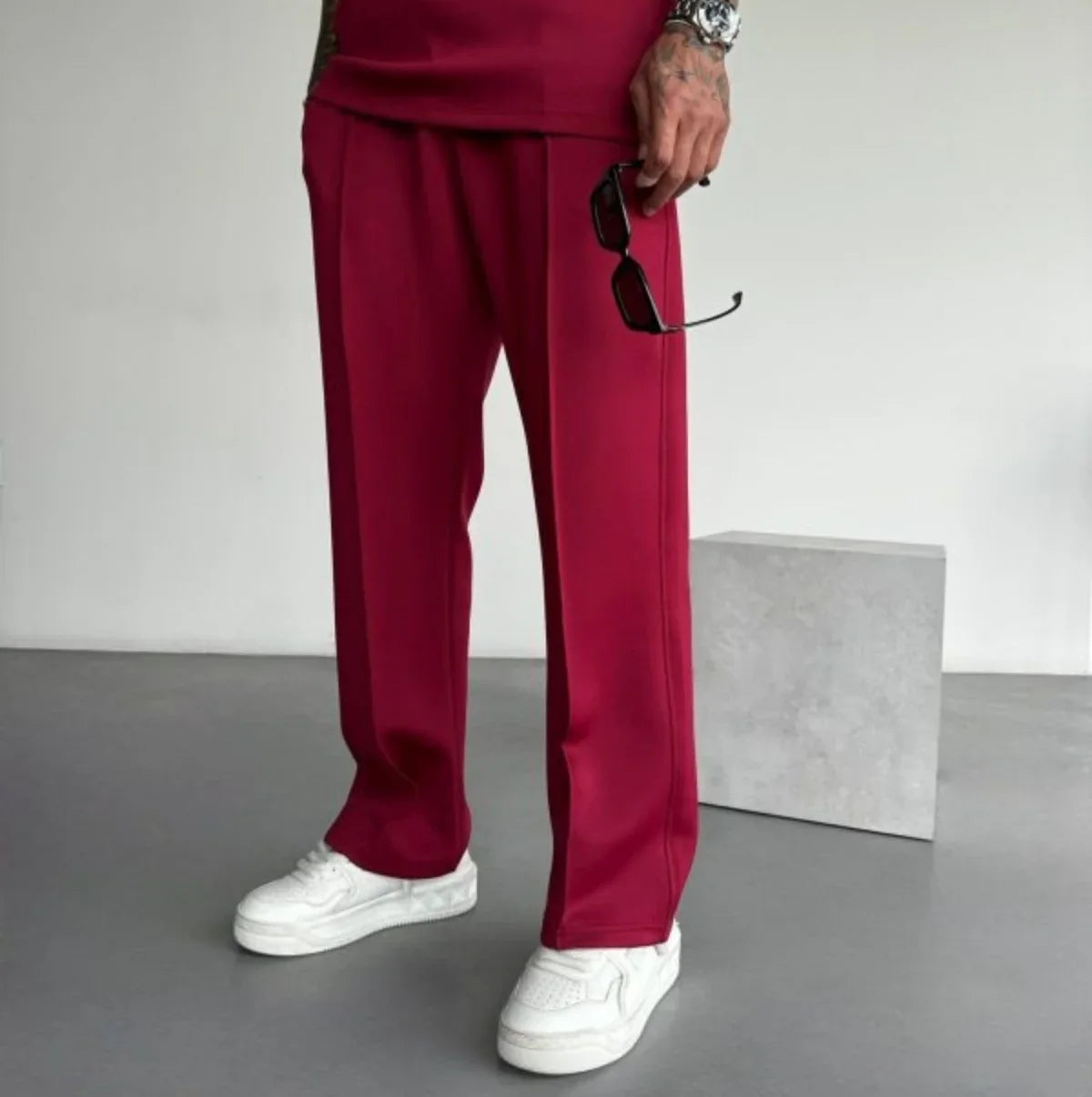 Men's Elastic Waist Drawstring Casual Pants With Pockets