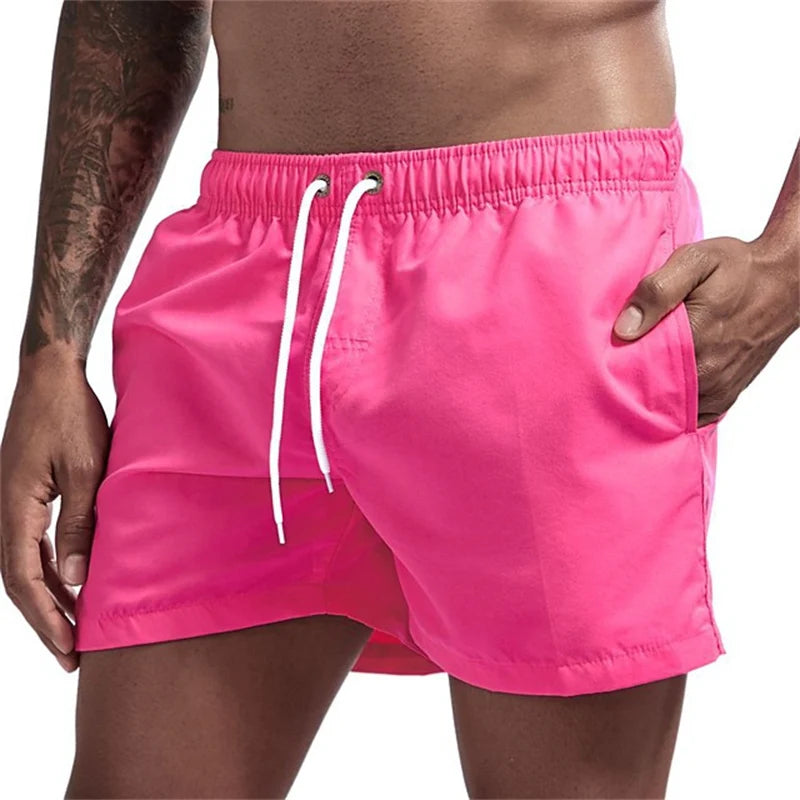 Mens Swim Trunks with Pockets Mesh Liner Summer Casual Beach Board Shorts Quick Dry Swimming Bathing Suit Swimsuit Swimwear