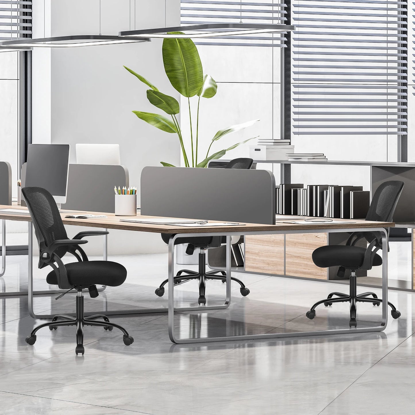JHK Ergonomic Mid-Back Mesh Backrest Office Desk Chair Computer Lumbar Support Rolling Swivel Gaming Chairs With Wheels For Home