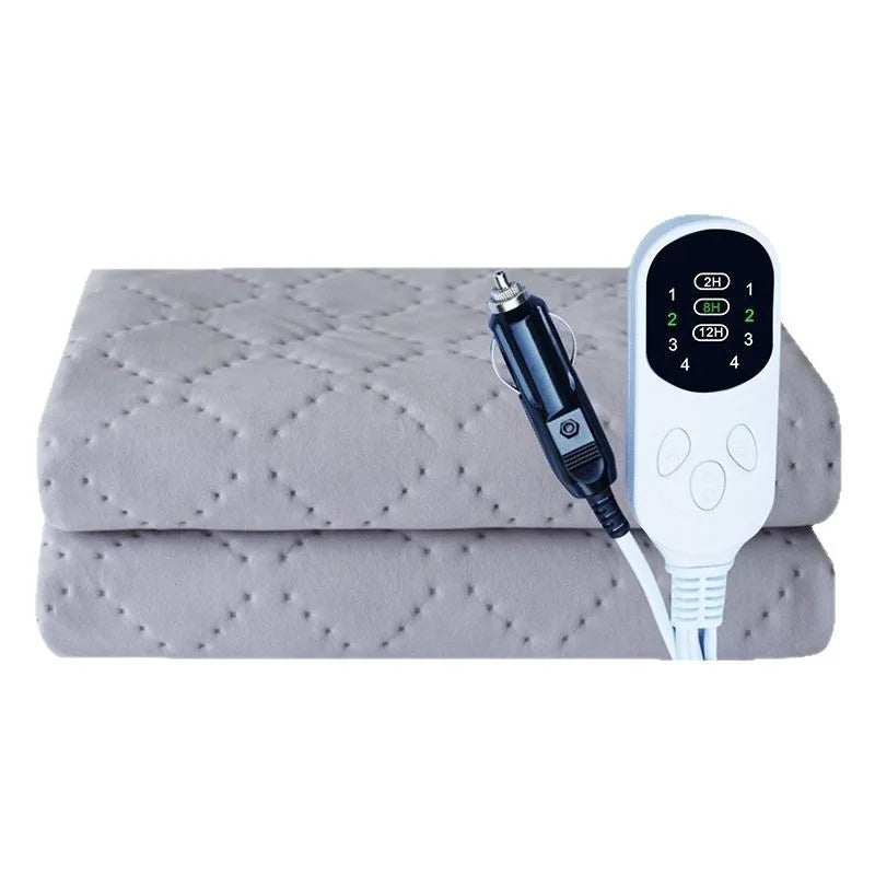 12V Car Electric Heating Blanket Plush 180x70cm Thicker Heated Mattress Auto Sleeper Warm Heater Adjustable Temperature Pad