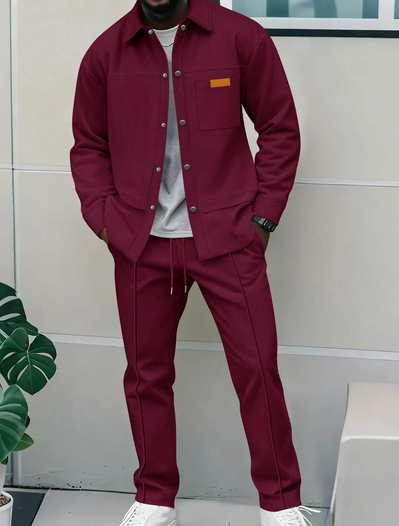 NONECN Flight Jacket Men's Casual Autumn Winter Two-Piece Set