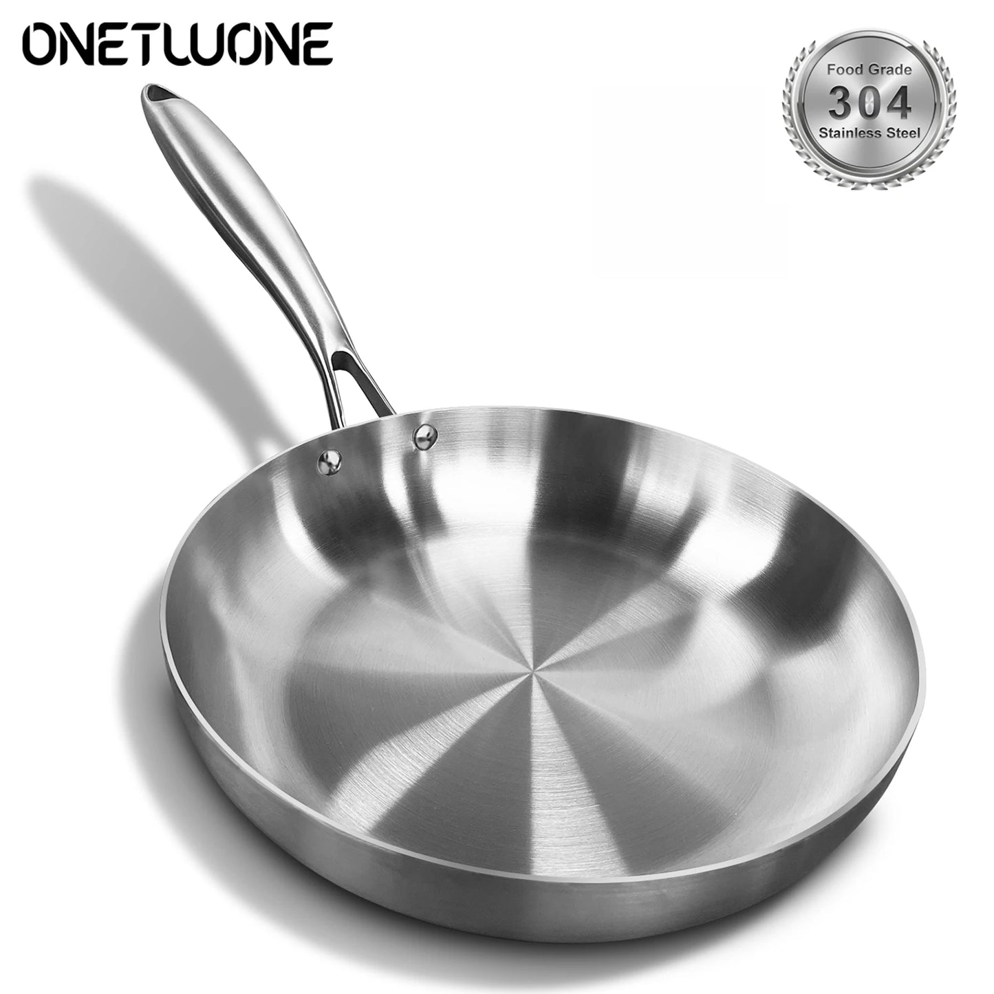 304 Stainless Steel Nonstick Frying Pan For Gas And Induction