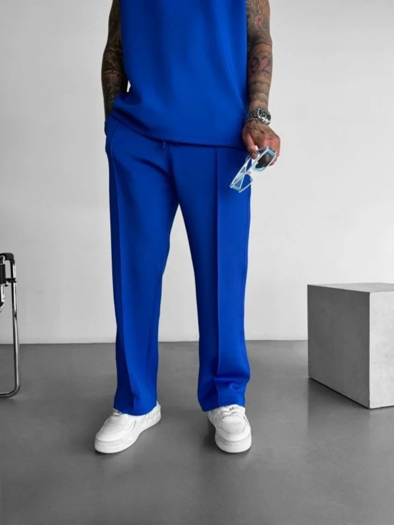 Men's Elastic Waist Drawstring Casual Pants With Pockets