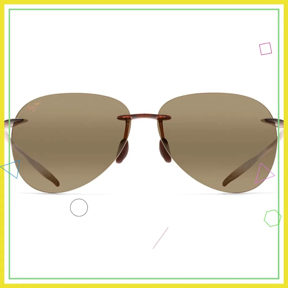 Polarized Rimless Sunglasses for Men and Women, UV Protection, Lightweight Design