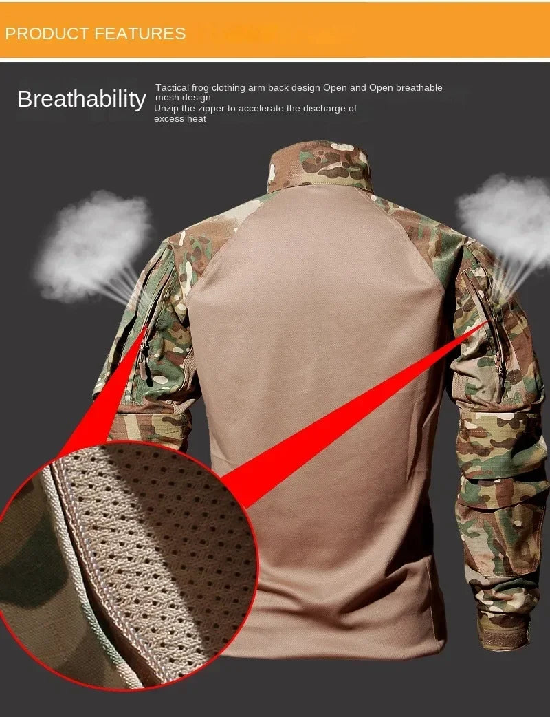 Tactical Suit Men Airsoft Hunting Clothes Paintball Military Uniform Assault Hiking Shirts Special Forces Sets Outdoor Pants