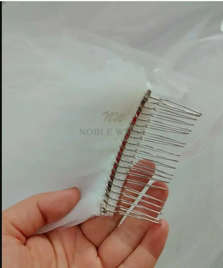 Ribbon Edge Wedding Veils Tulle Long Bridal Veil Two Layer Bridal Veil Long Bridal Party Veils Wedding Accessories Customized