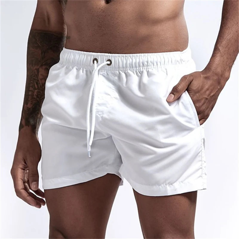 Mens Swim Trunks with Pockets Mesh Liner Summer Casual Beach Board Shorts Quick Dry Swimming Bathing Suit Swimsuit Swimwear