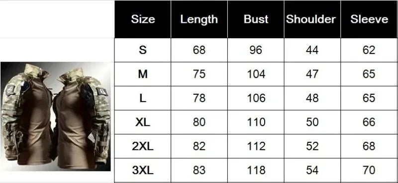 Tactical Suit Men Airsoft Hunting Clothes Paintball Military Uniform Assault Hiking Shirts Special Forces Sets Outdoor Pants